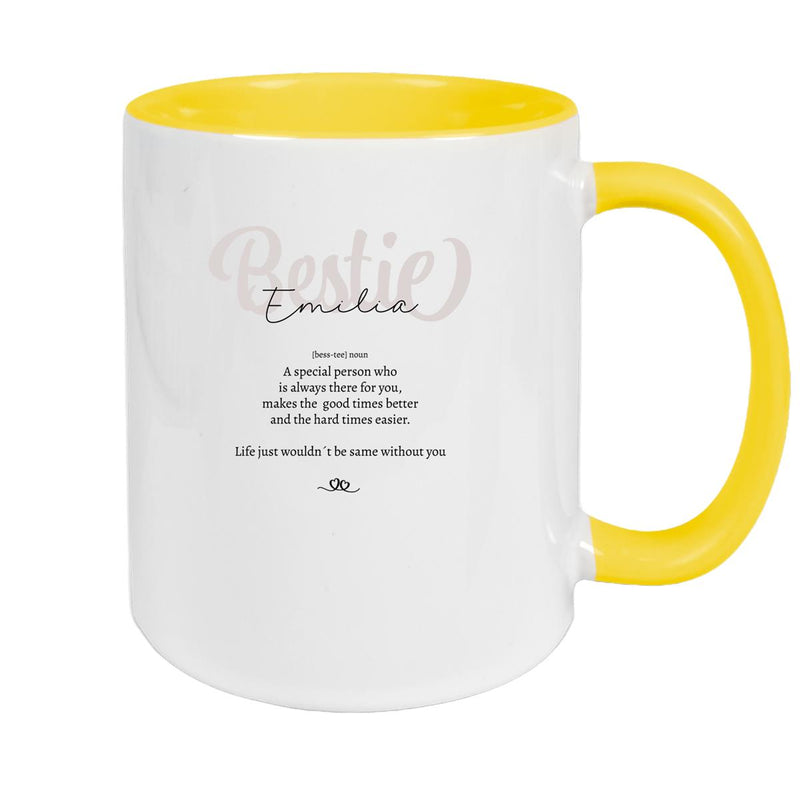 Tasse Wunschname Lieblings-Bestie 2 personalisiert Keramik Becher versch. Farben