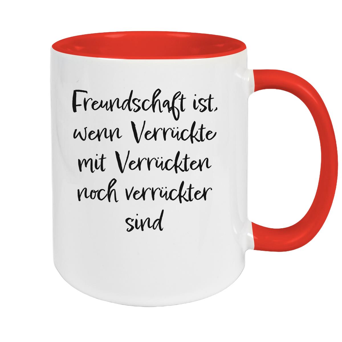 Tasse Freundschaft Liebe Sprüche 1 Keramik versch. Farben