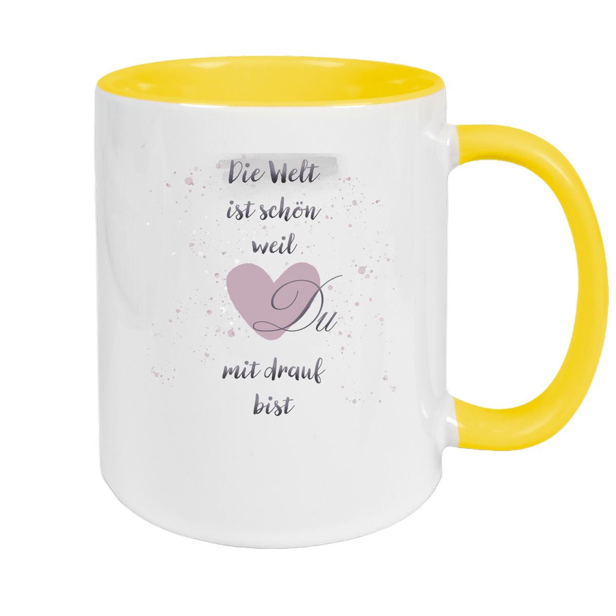 Tasse Freundschaft Liebe Sprüche 2 Keramik versch. Farben