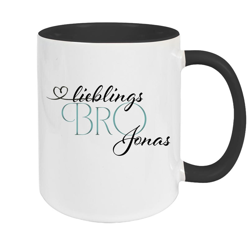 Tasse Wunschname Lieblings-Bro 1 personalisiert Keramik Becher versch. Farben