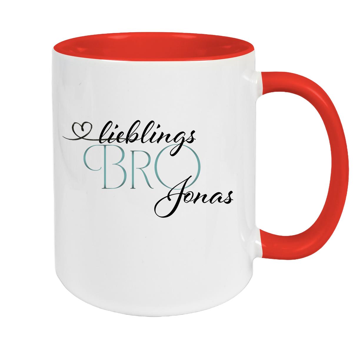 Tasse Wunschname Lieblings-Bro 1 personalisiert Keramik Becher versch. Farben