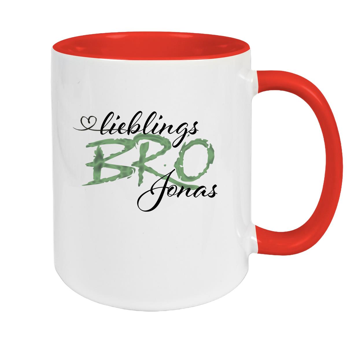 Tasse Wunschname Lieblings-BRO 2 personalisiert Keramik Becher versch. Farben
