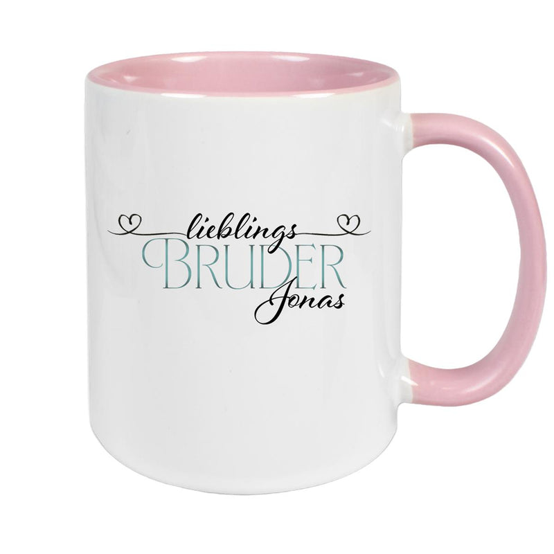 Tasse Wunschname Lieblings-Bruder 1 personalisiert Keramik Becher versch. Farben
