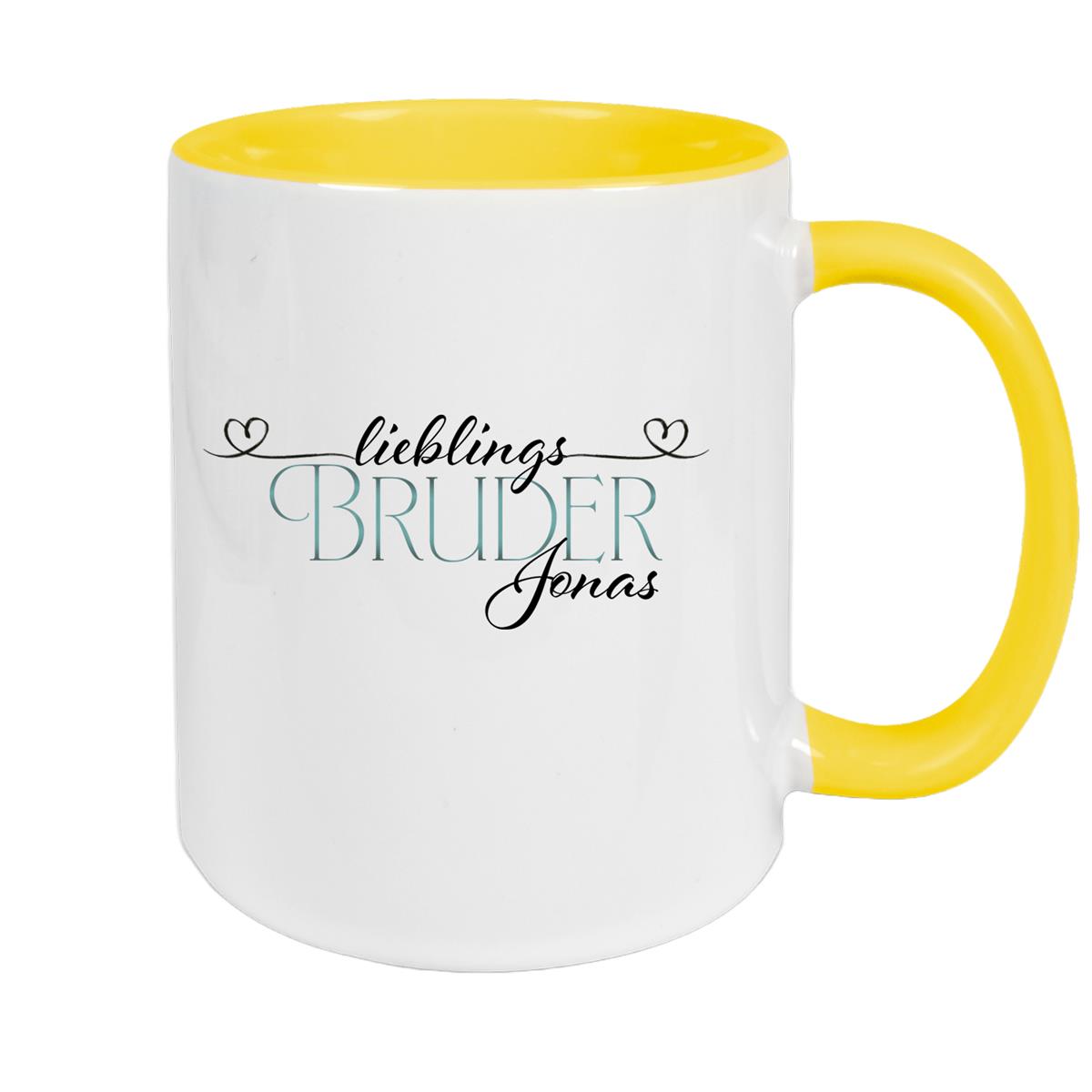 Tasse Wunschname Lieblings-Bruder 1 personalisiert Keramik Becher versch. Farben