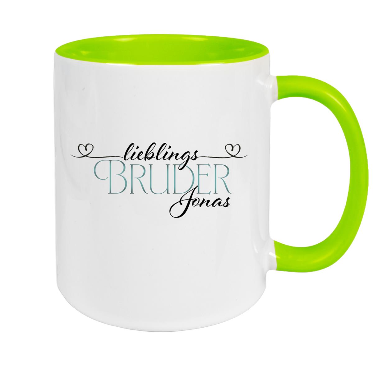 Tasse Wunschname Lieblings-Bruder 1 personalisiert Keramik Becher versch. Farben