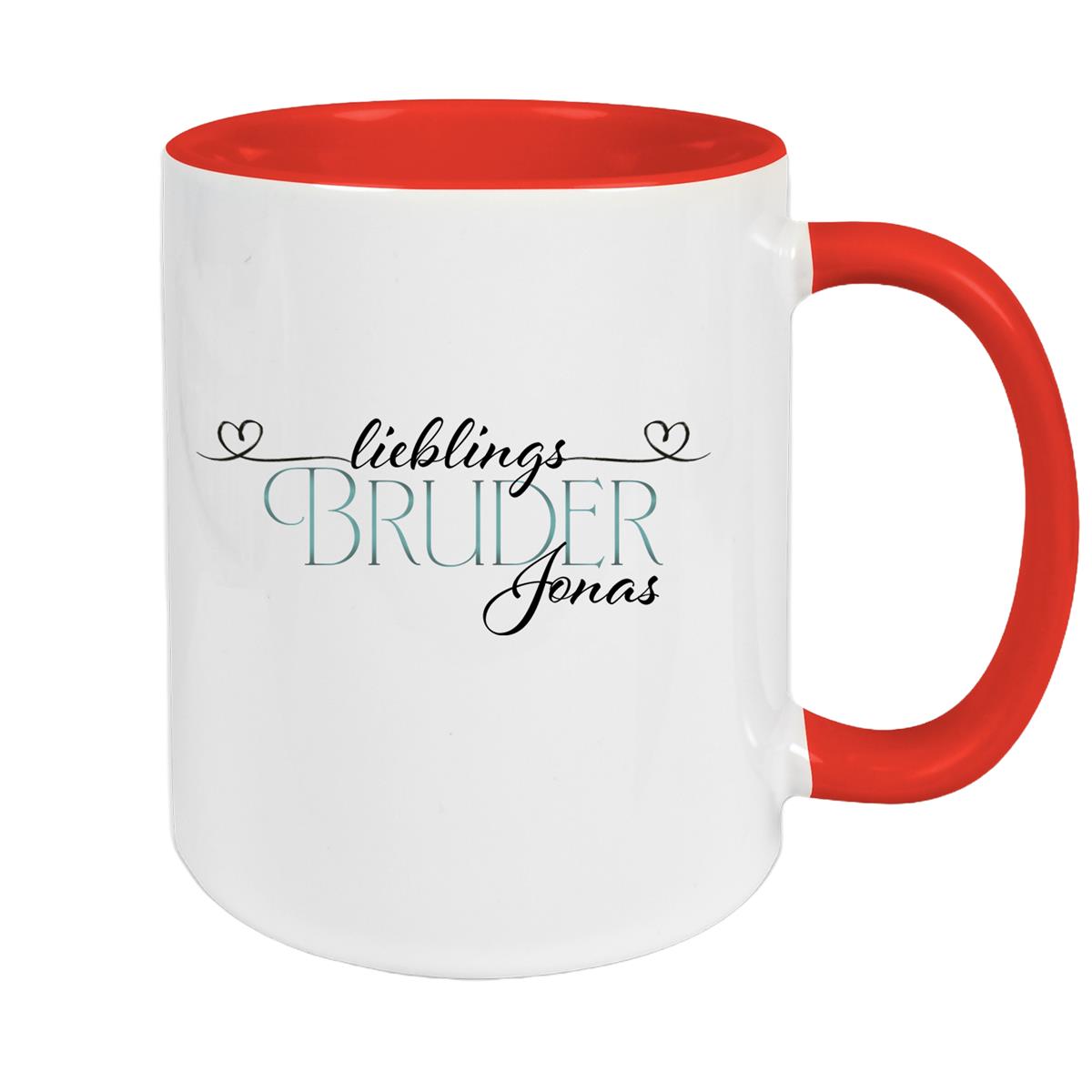 Tasse Wunschname Lieblings-Bruder 1 personalisiert Keramik Becher versch. Farben