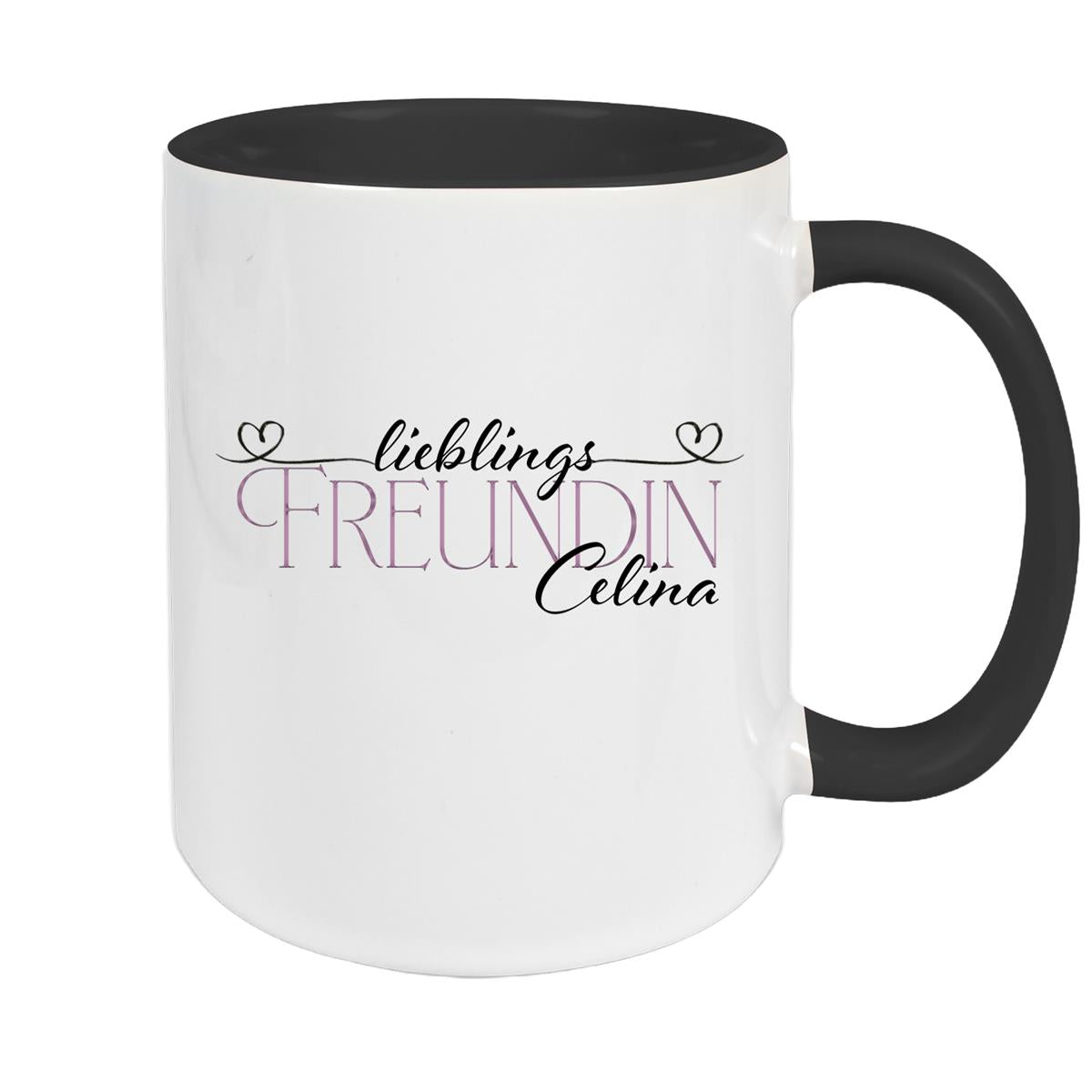 Tasse Wunschname Lieblings-Freundin 1 personalisiert Keramik Becher versch. Farben