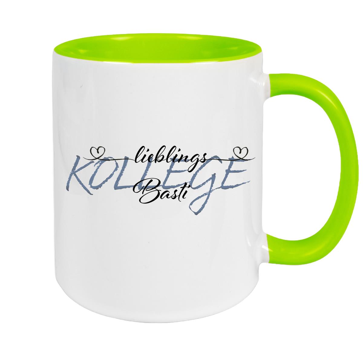 Tasse Wunschname Lieblings-Kollege 2 personalisiert Keramik Becher versch. Farben