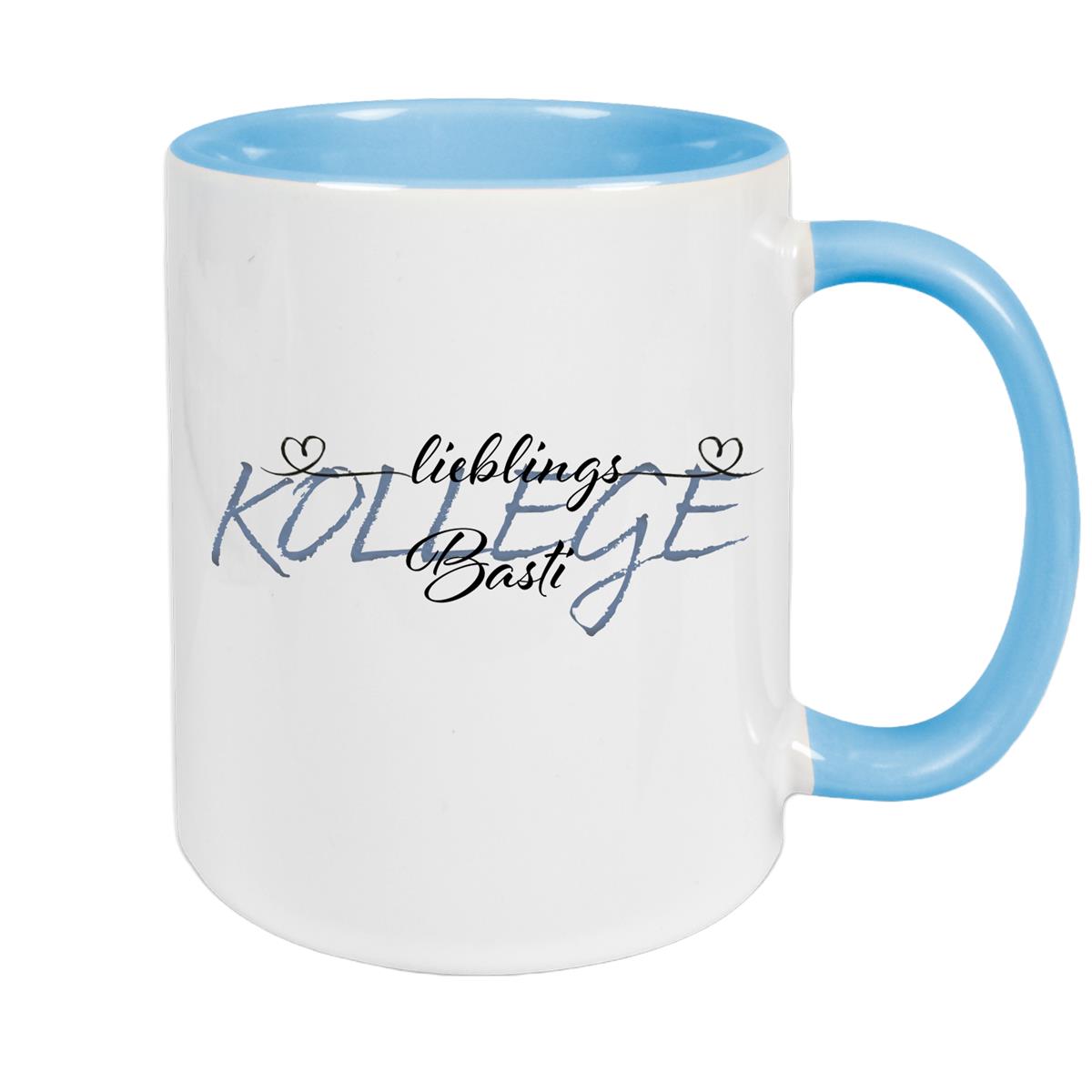 Tasse Wunschname Lieblings-Kollege 2 personalisiert Keramik Becher versch. Farben