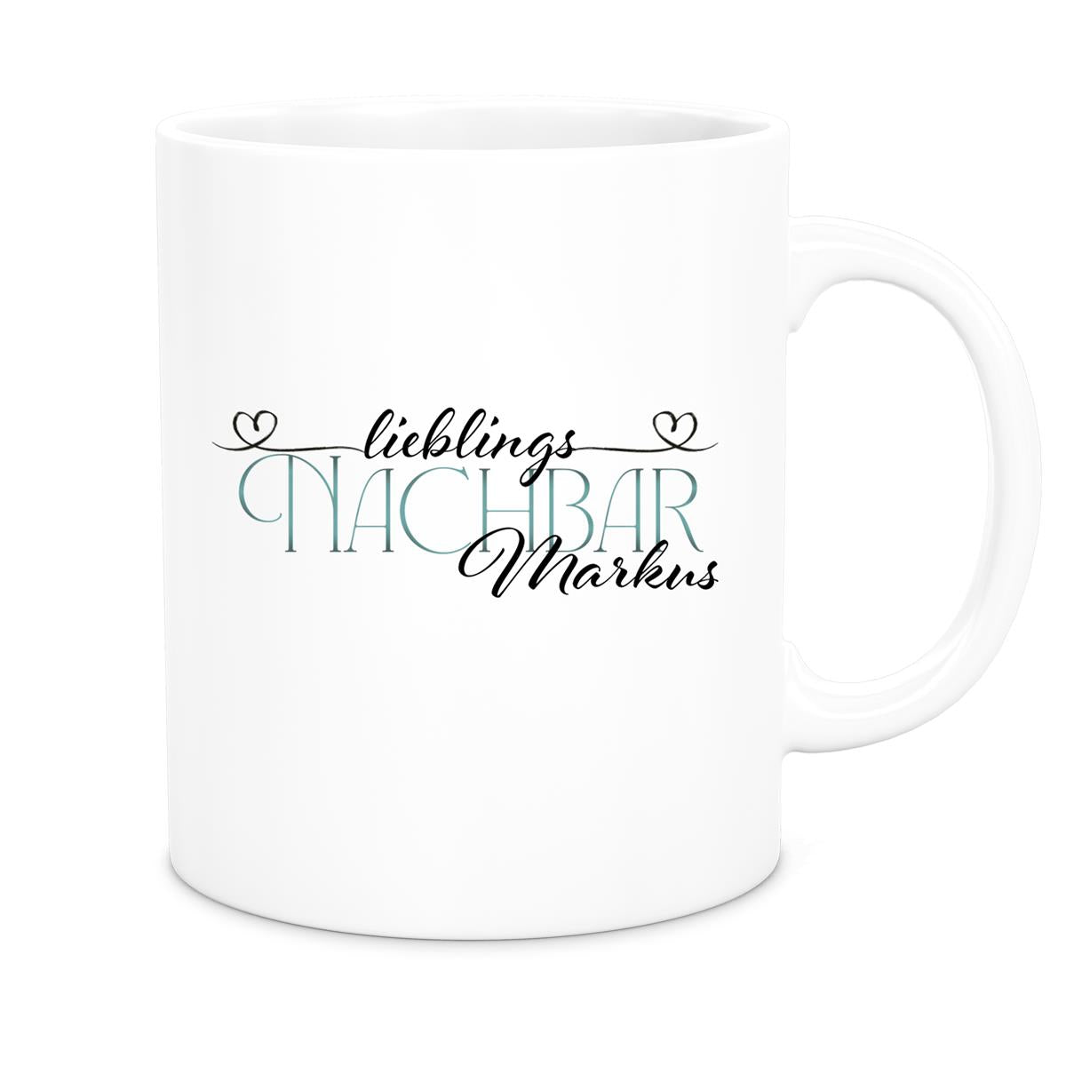 Tasse Wunschname Lieblings-Nachbar 1 personalisiert Keramik Becher versch. Farben