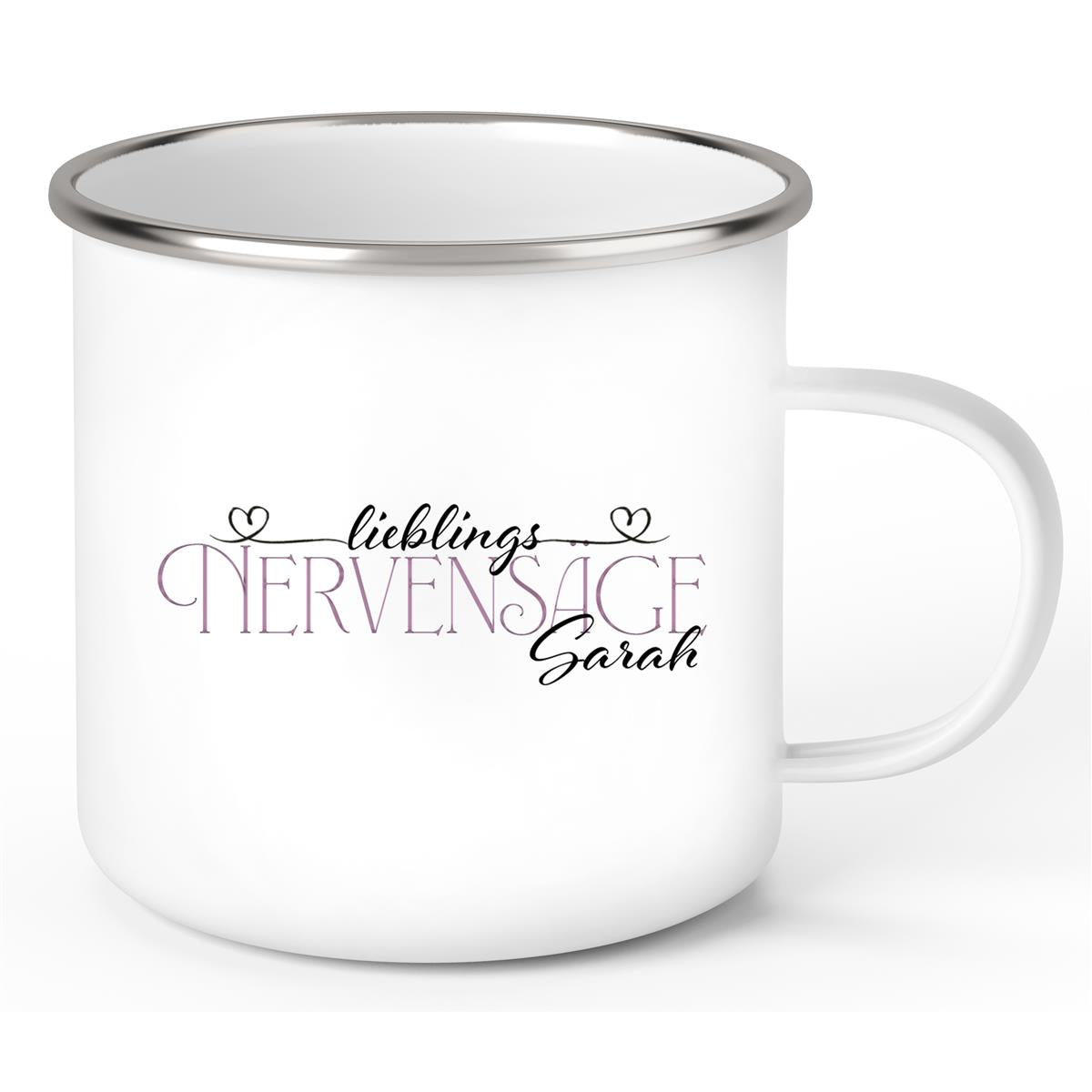 Tasse Wunschname Lieblings-Nervensäge 1 Emaille personalisiert