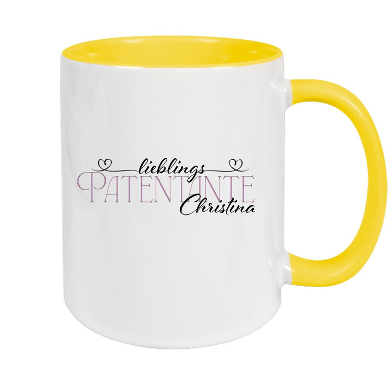 Tasse Wunschname Lieblings-Patentante 1 personalisiert Keramik Becher versch. Farben