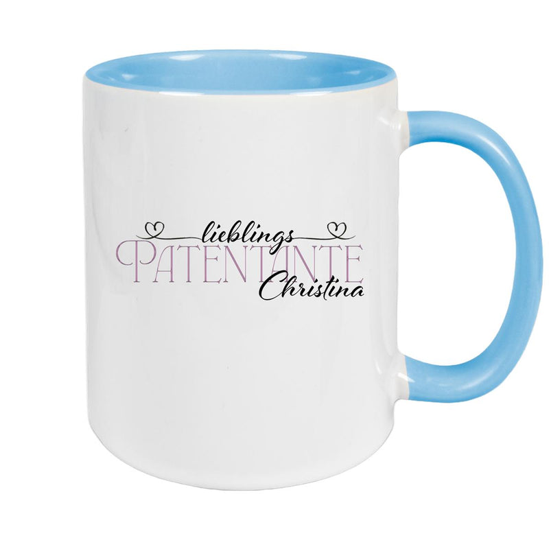 Tasse Wunschname Lieblings-Patentante 1 personalisiert Keramik Becher versch. Farben