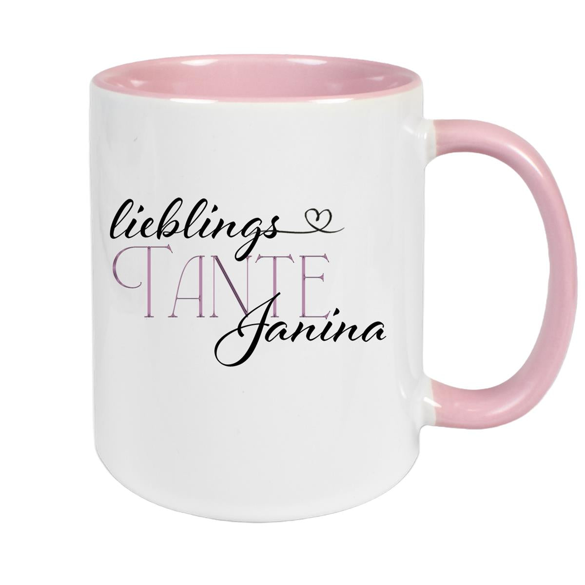 Tasse Wunschname Lieblings-Tante 1 personalisiert Keramik Becher versch. Farben