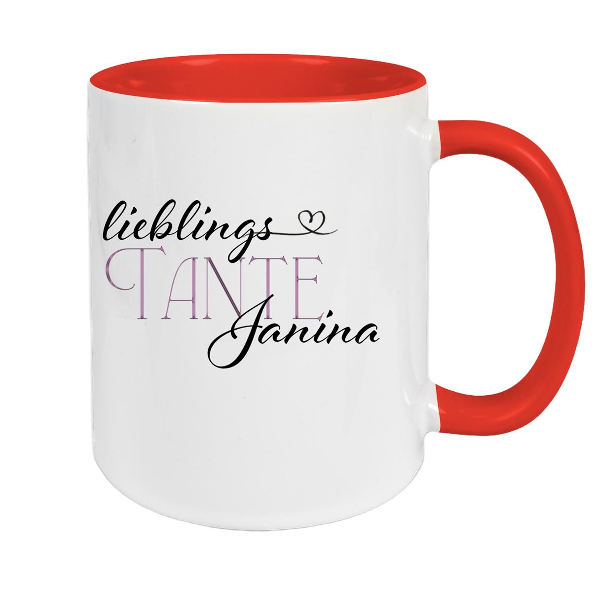 Tasse Wunschname Lieblings-Tante 1 personalisiert Keramik Becher versch. Farben