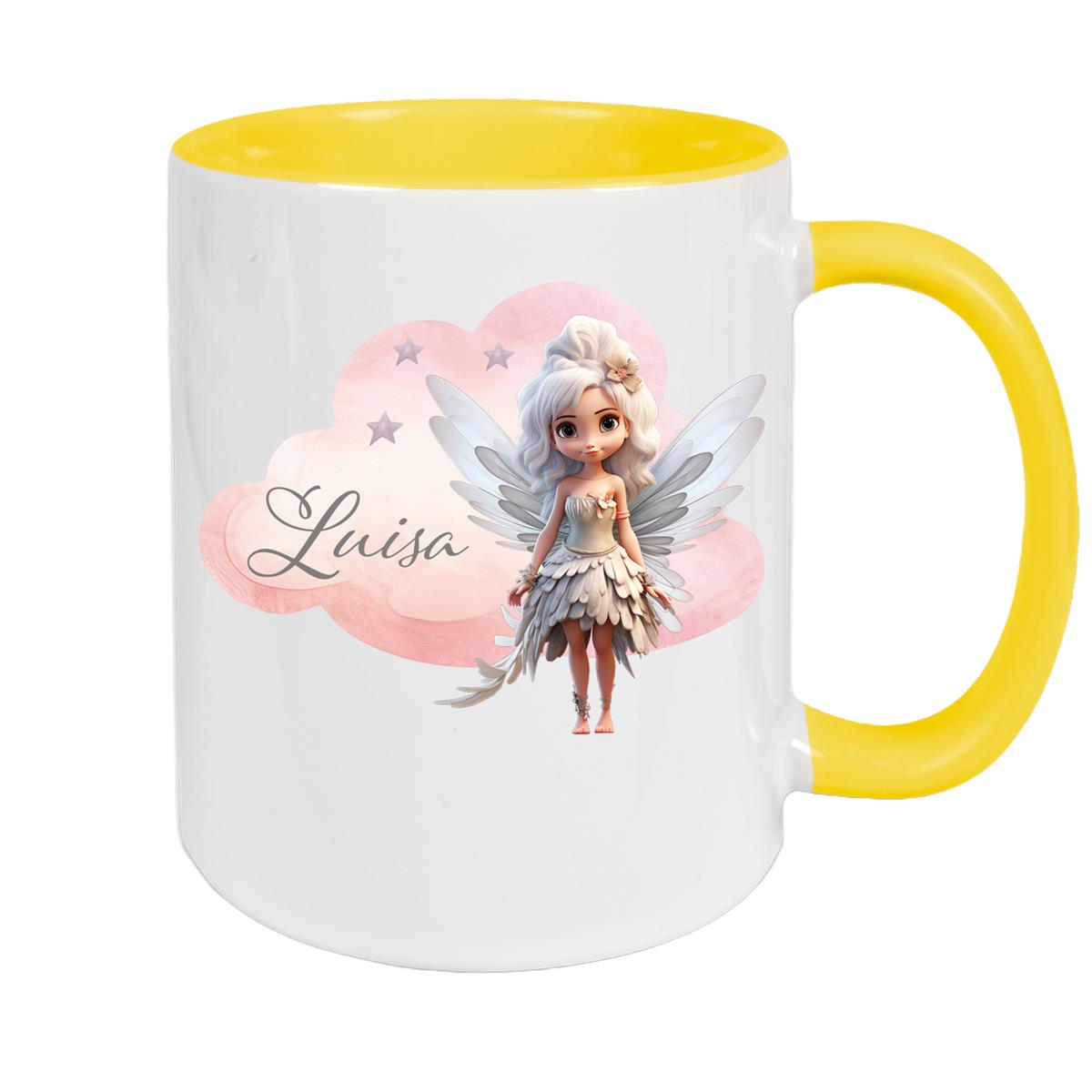 Tasse Fee 1 Wunschname Keramik Kinderbecher personalisiert versch. Farben