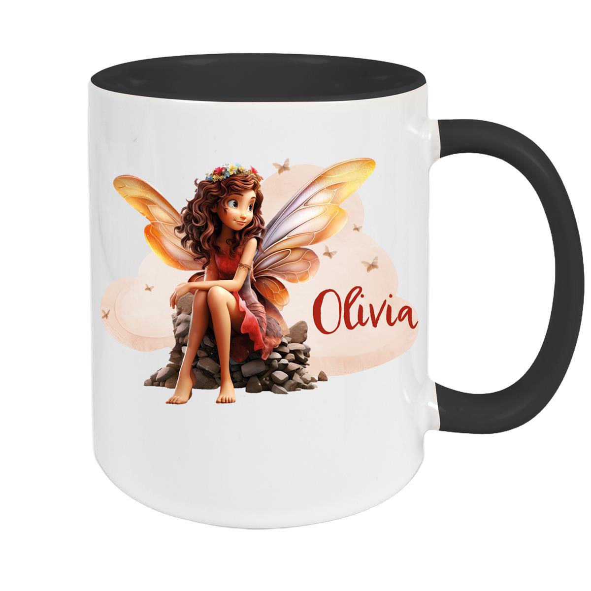 Tasse Fee 2 Wunschname Keramik Kinderbecher personalisiert versch. Farben