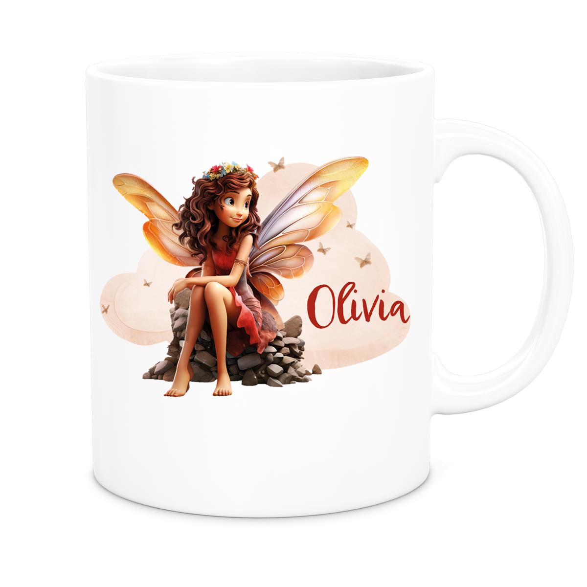 Tasse Fee 2 Wunschname Keramik Kinderbecher personalisiert versch. Farben