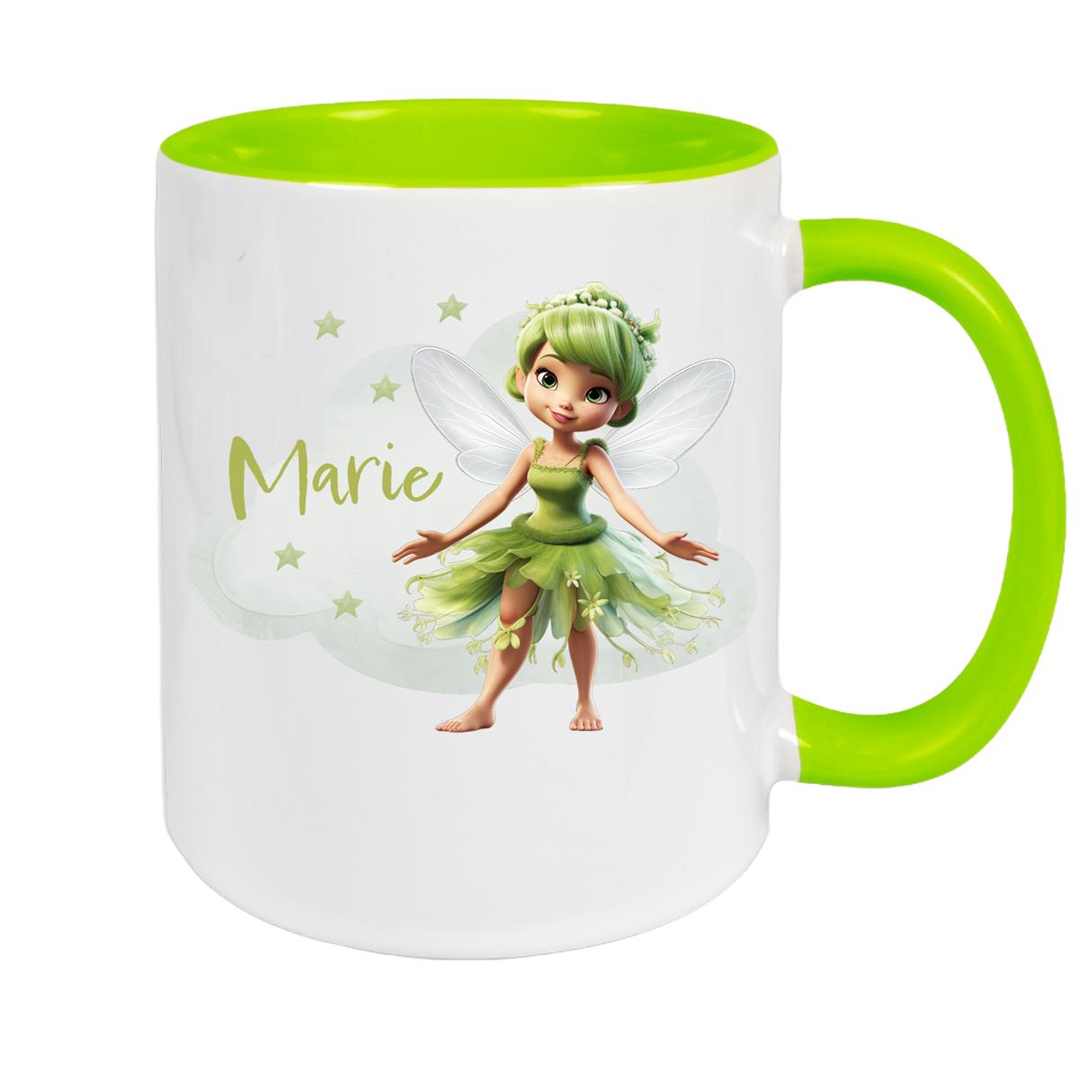 Tasse Fee 3 Wunschname Keramik Kinderbecher personalisiert versch. Farben