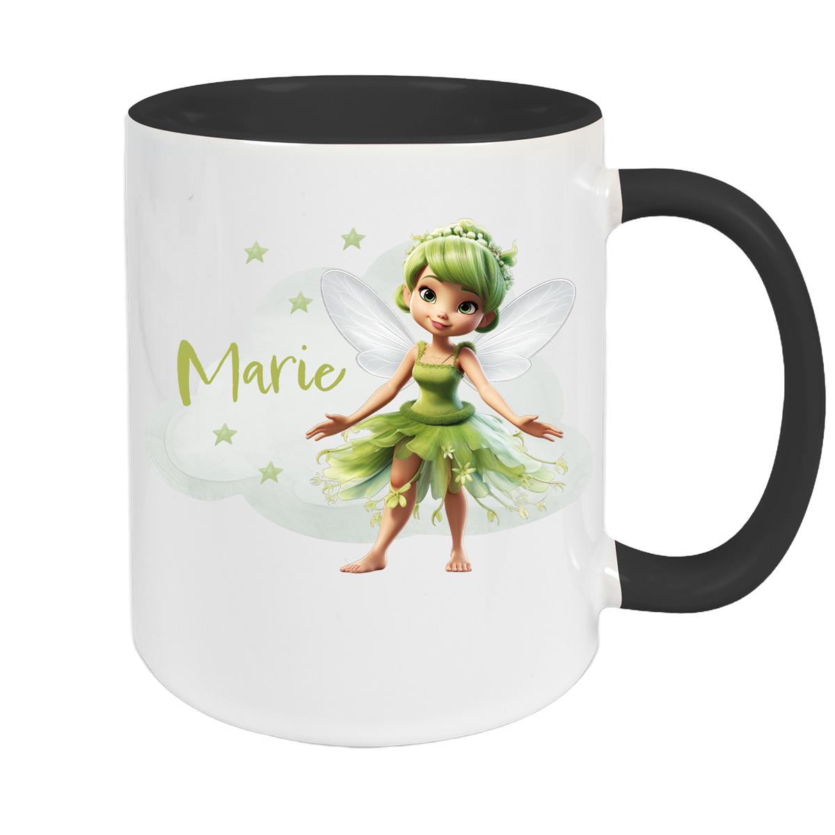 Tasse Fee 3 Wunschname Keramik Kinderbecher personalisiert versch. Farben