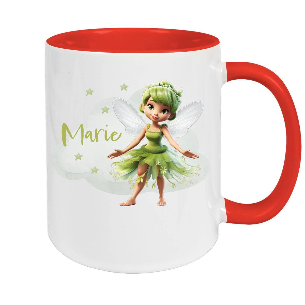 Tasse Fee 3 Wunschname Keramik Kinderbecher personalisiert versch. Farben