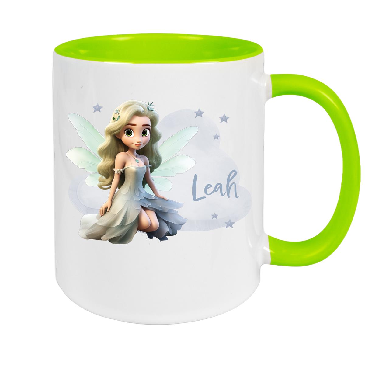 Tasse Fee 4 Wunschname Keramik Kinderbecher personalisiert versch. Farben