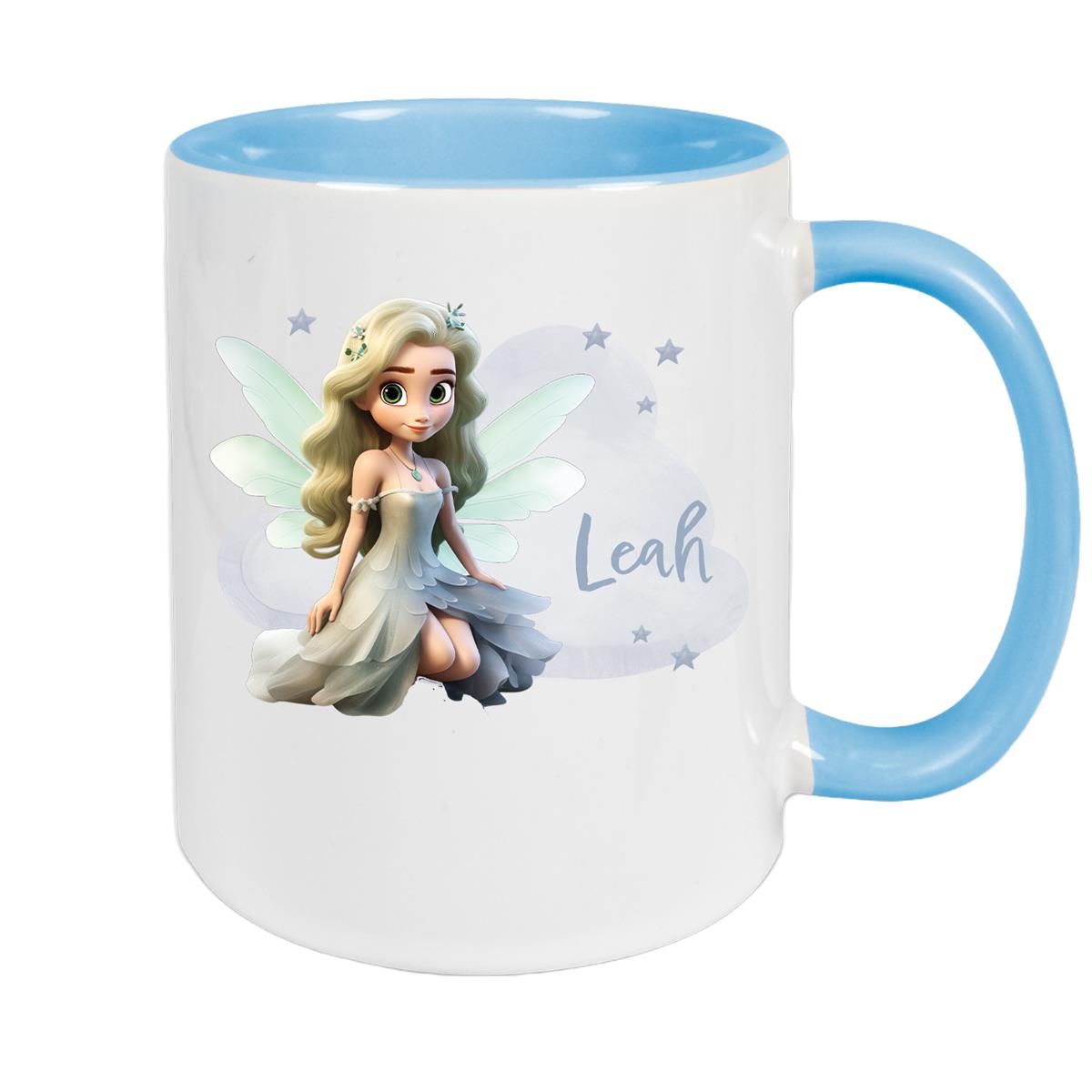 Tasse Fee 4 Wunschname Keramik Kinderbecher personalisiert versch. Farben