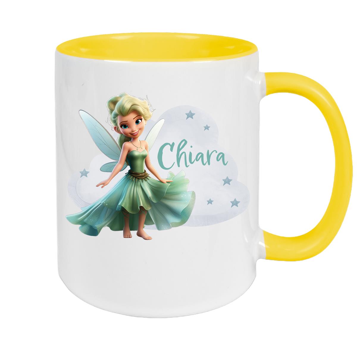 Tasse Fee 5 Wunschname Keramik Kinderbecher personalisiert versch. Farben