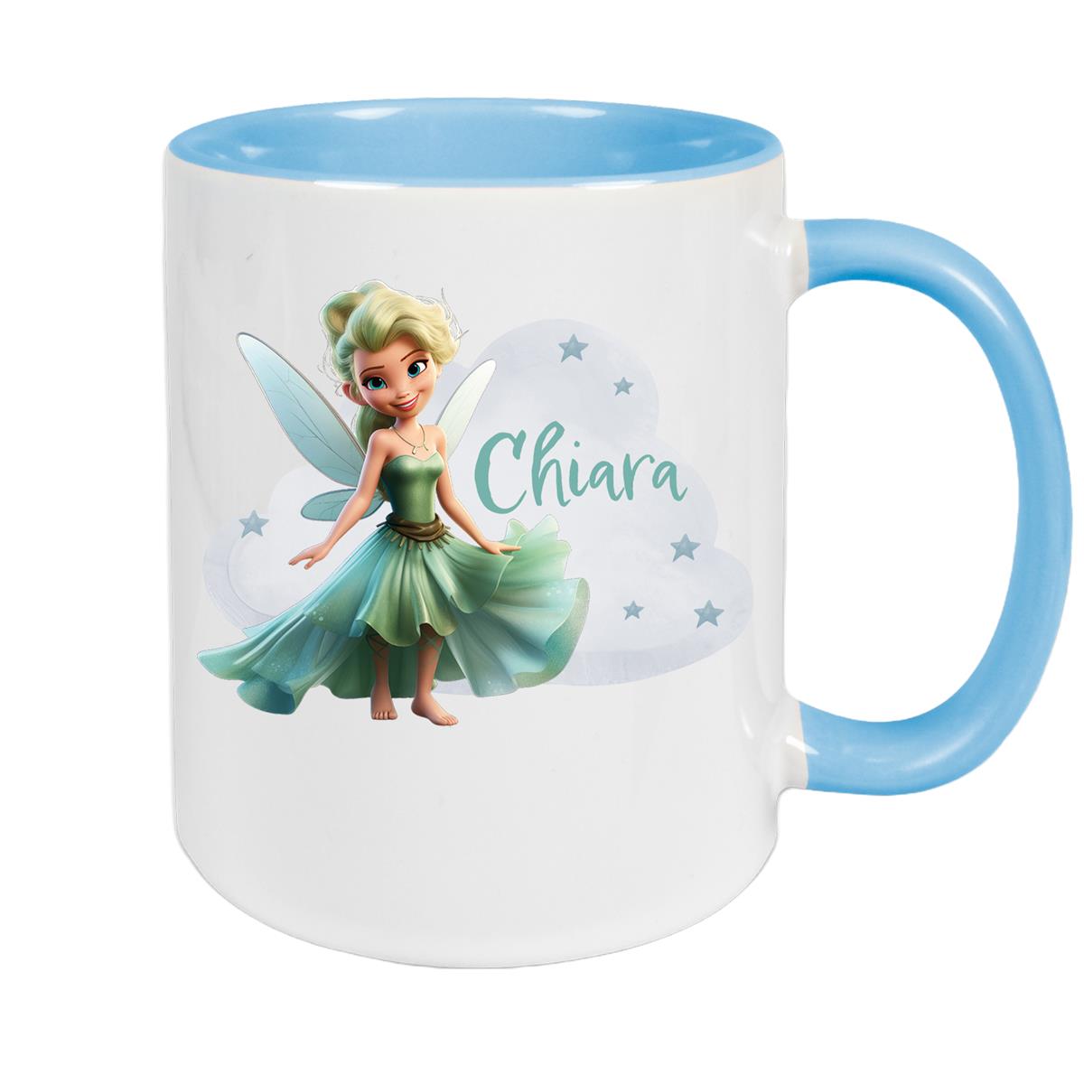 Tasse Fee 5 Wunschname Keramik Kinderbecher personalisiert versch. Farben