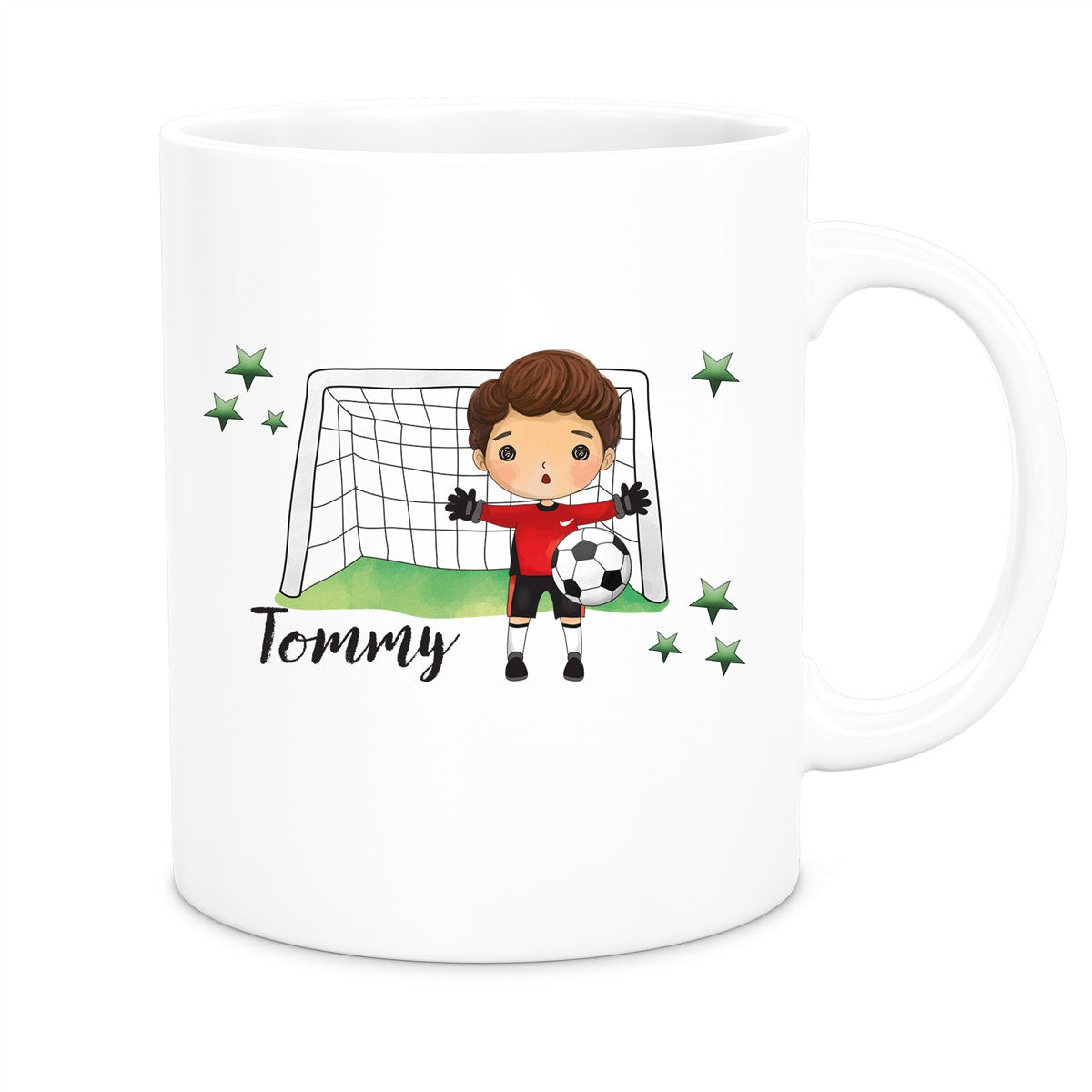 Tasse Fußball 3 Wunschname Keramik Kinderbecher personalisiert versch. Farben