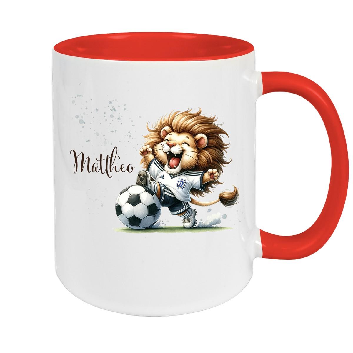 Tasse Fußball 9 Wunschname Keramik Kinderbecher personalisiert versch. Farben