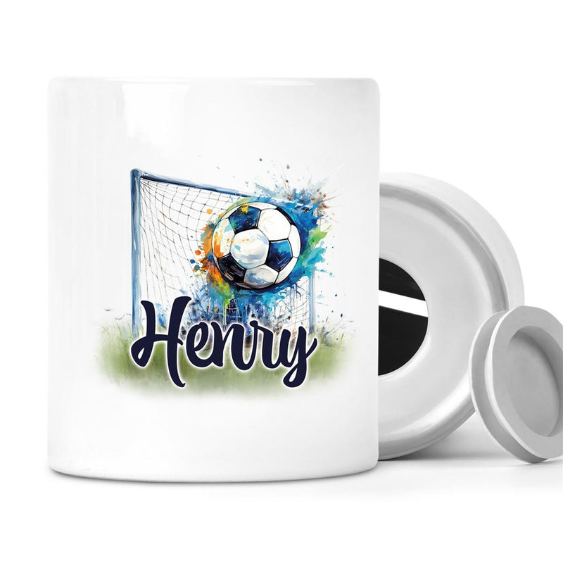 Spardose mit Wunschname Fußball 13 personalisiert