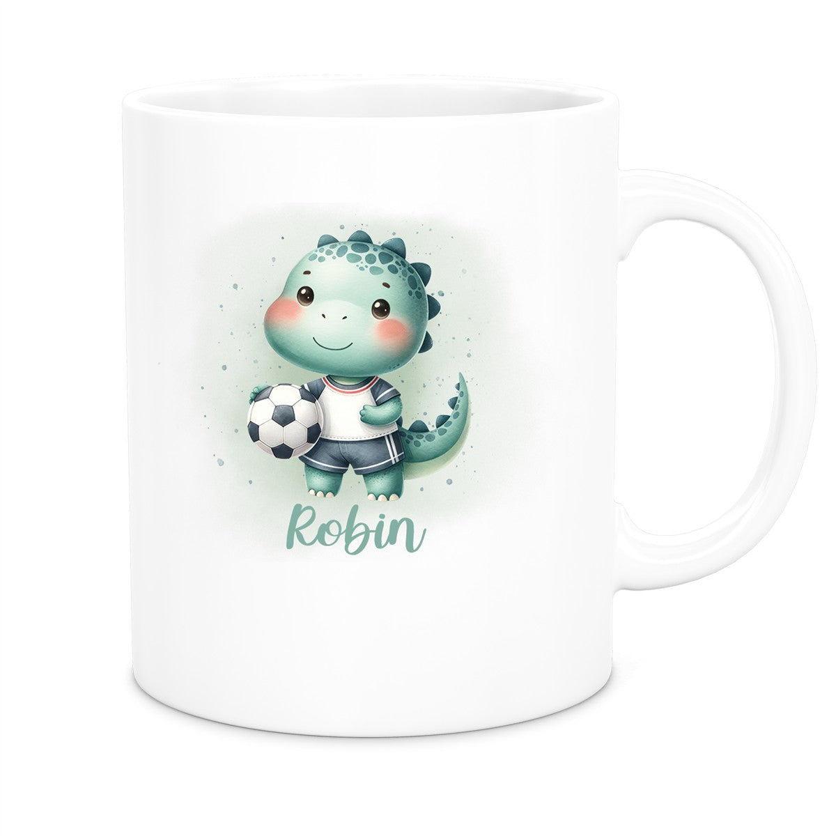 Mug with custom name, Football, 15, Personalized Ceramic Kids' Mug, various colors
