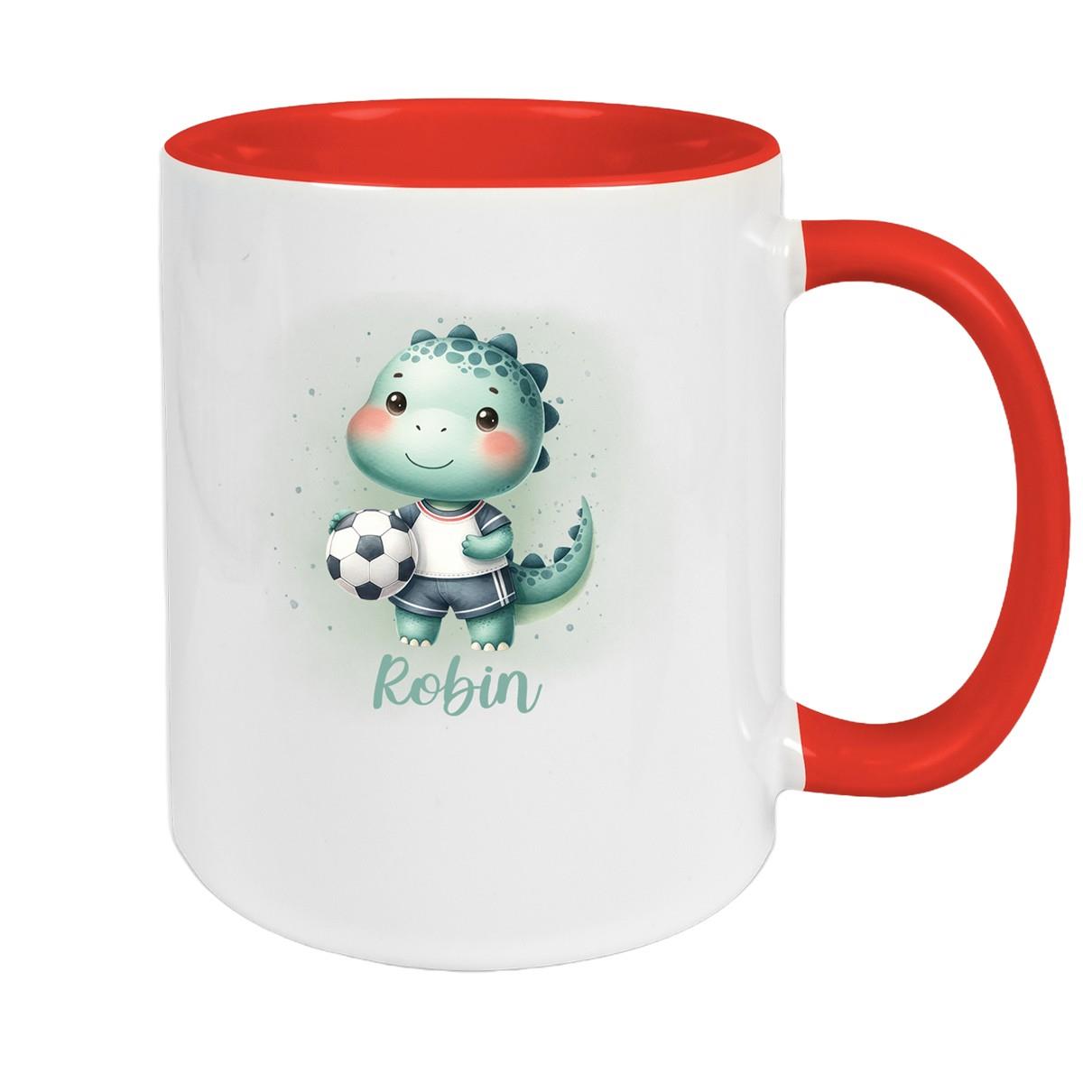 Mug with custom name, Football, 15, Personalized Ceramic Kids' Mug, various colors