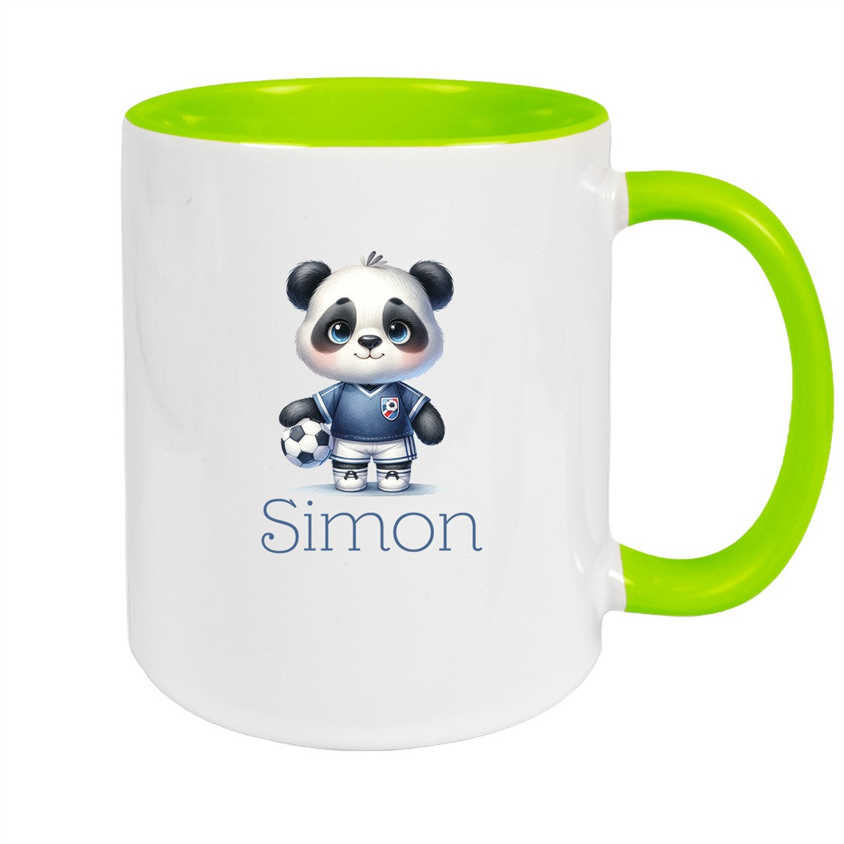 Mug with Custom Name Football 17 Personalized Panda Ceramic Kids Mug various colours