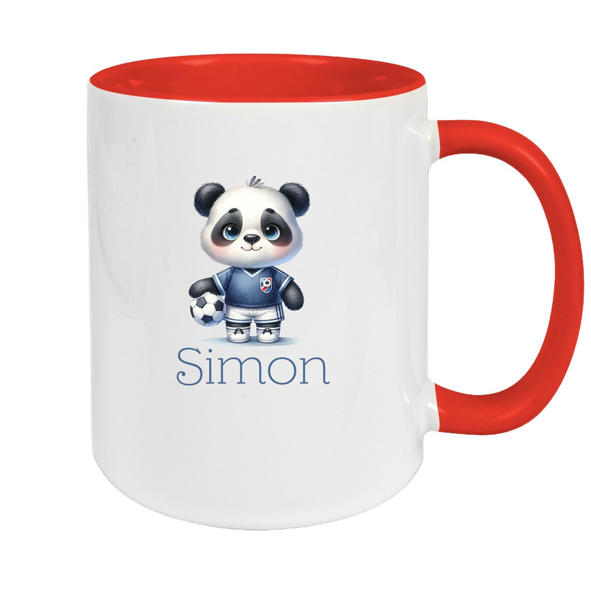 Mug with Custom Name Football 17 Personalized Panda Ceramic Kids Mug various colours