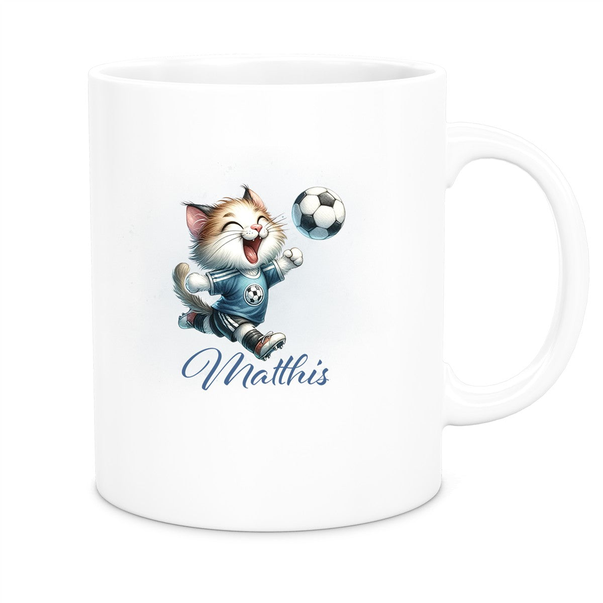 Mug with Custom Name Football 18 Personalized Cat Ceramic Children's Mug various colors