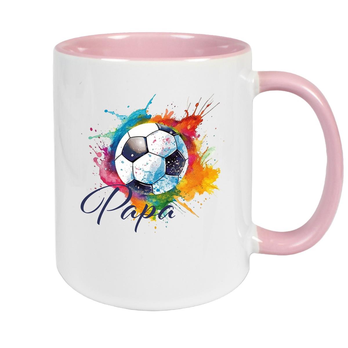 Tasse Wunschname Fußball 20 Personalisiert Keramik Kinderbecher versch. Farben
