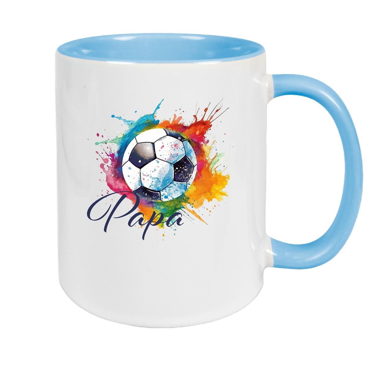 Tasse Wunschname Fußball 20 Personalisiert Keramik Kinderbecher versch. Farben