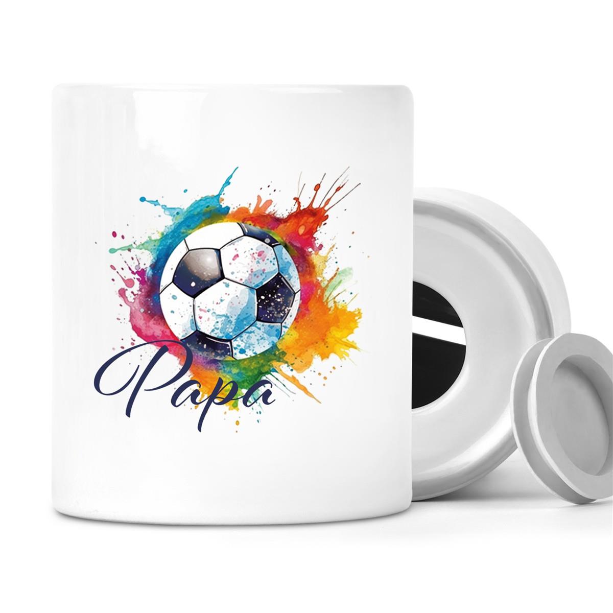 Spardose mit Wunschname Fußball 20 personalisiert