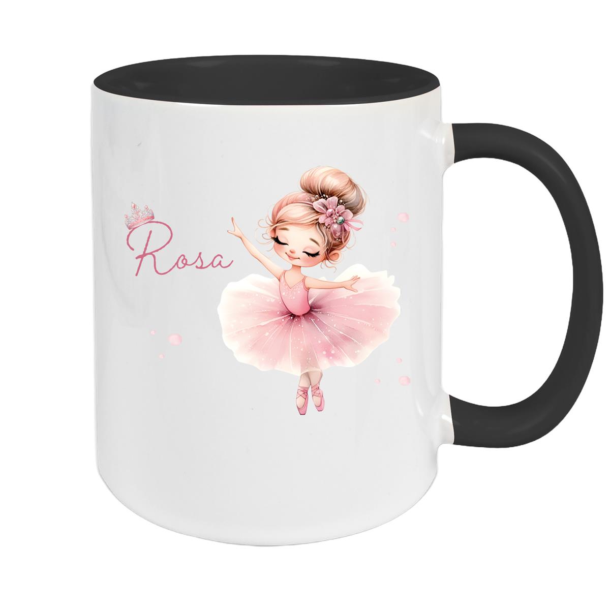 Tasse Ballerina 3 Wunschname Keramik Kinderbecher personalisiert versch. Farben