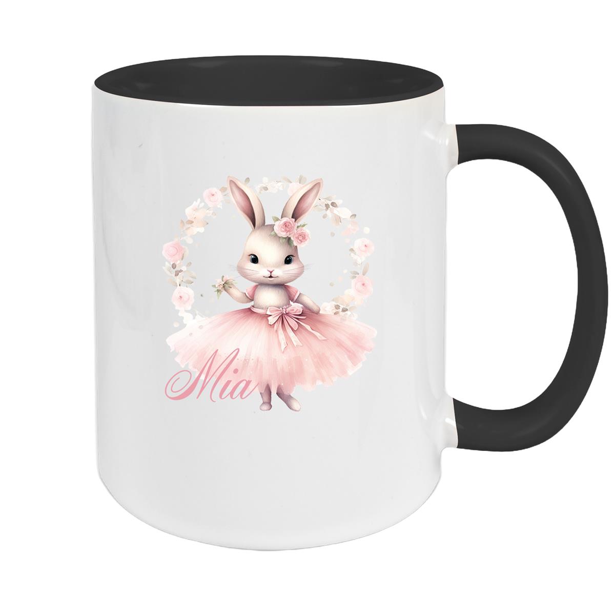 Tasse Ballerina 5 Wunschname Keramik Kinderbecher personalisiert versch. Farben