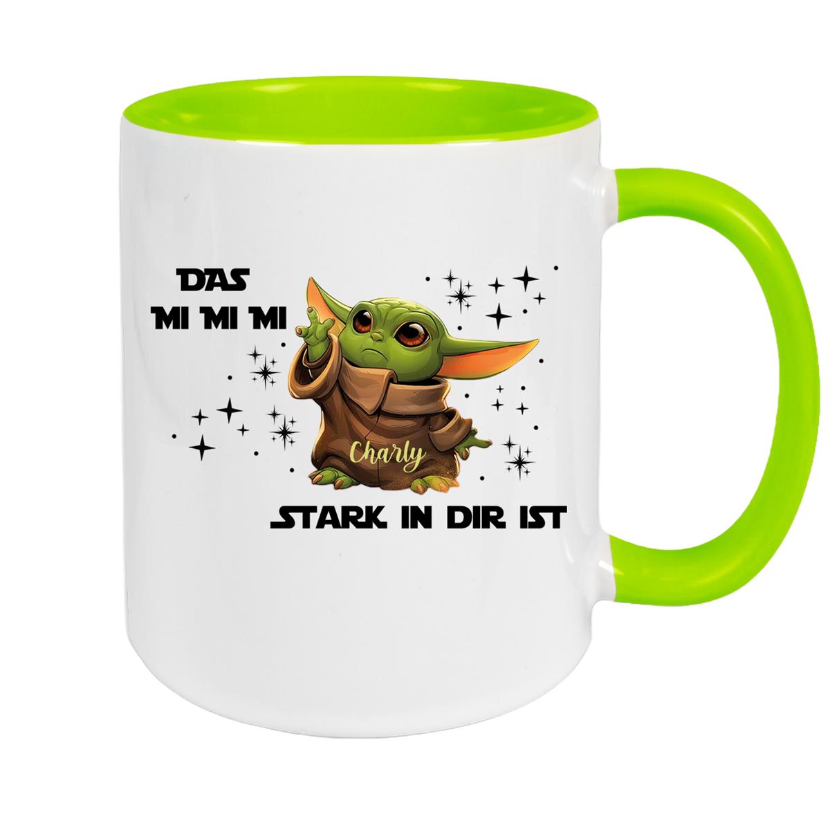 Tasse Wunschname Baby-Yoda 1 Keramik Kinderbecher personalisiert versch. Farben