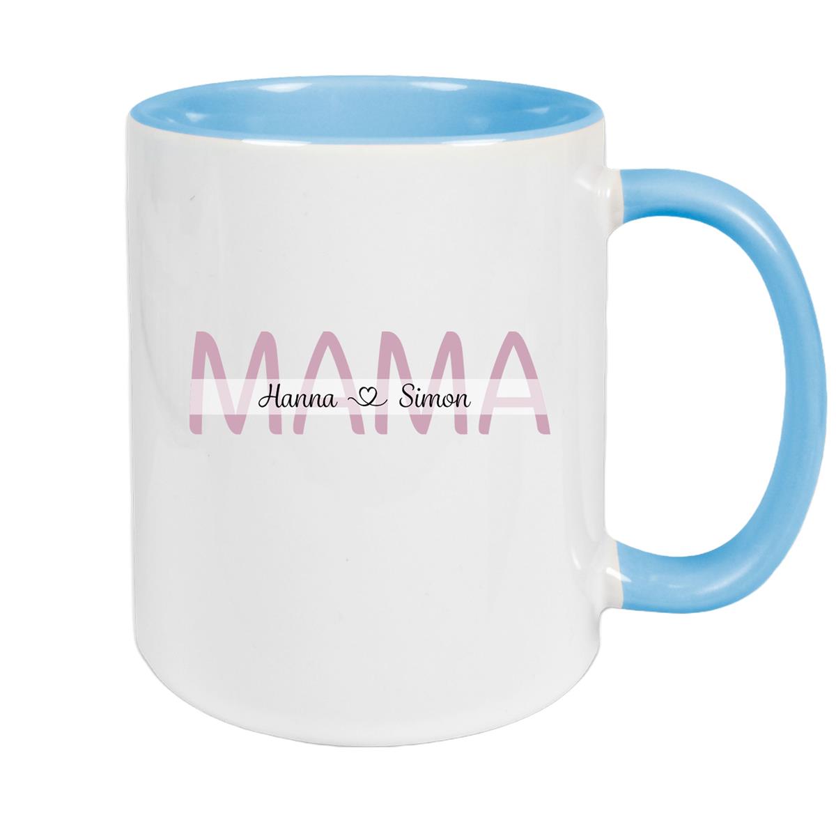 Tasse Muttertag 1 Wunschnamen Keramik Personalisiert versch. Farben