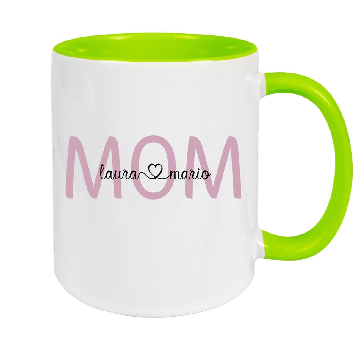 Tasse Muttertag 2 Wunschnamen Keramik Personalisiert versch. Farben