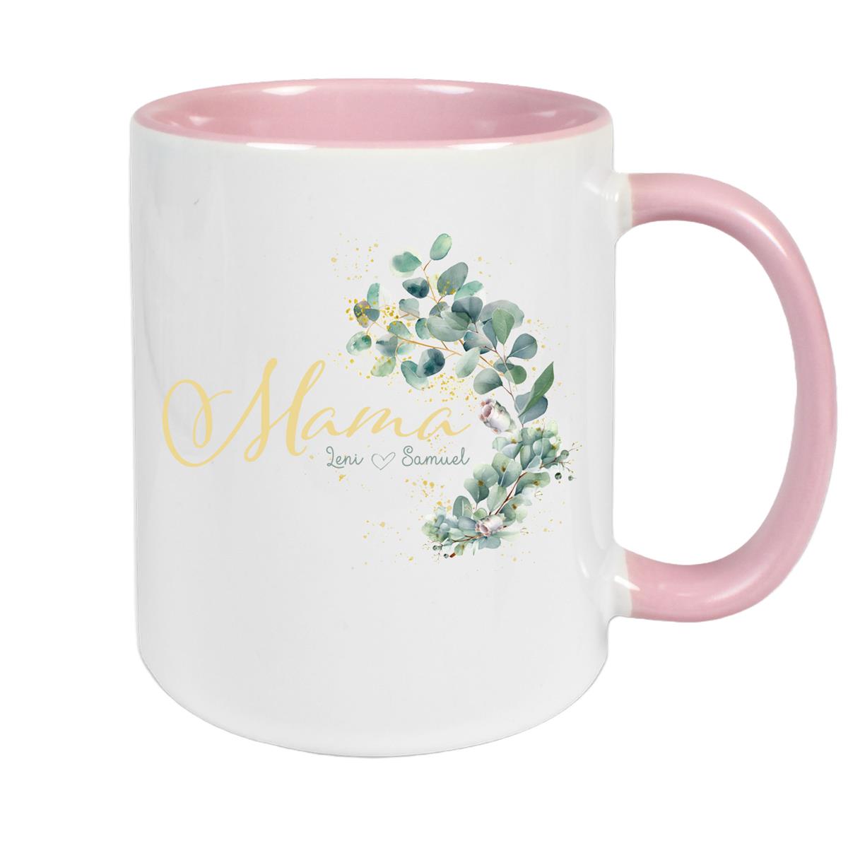 Tasse Muttertag 8 Wunschnamen Keramik Personalisiert versch. Farben