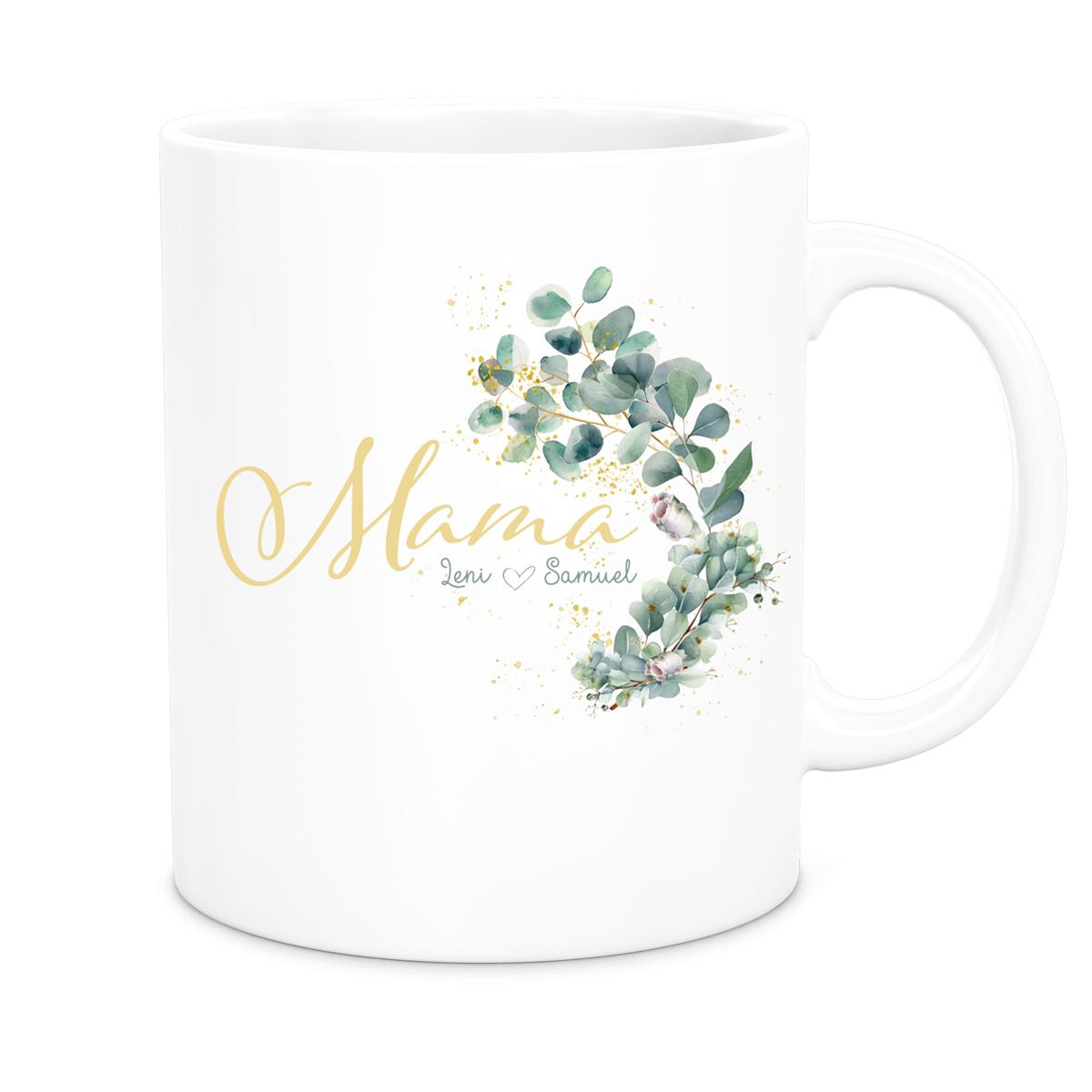 Tasse Muttertag 8 Wunschnamen Keramik Personalisiert versch. Farben