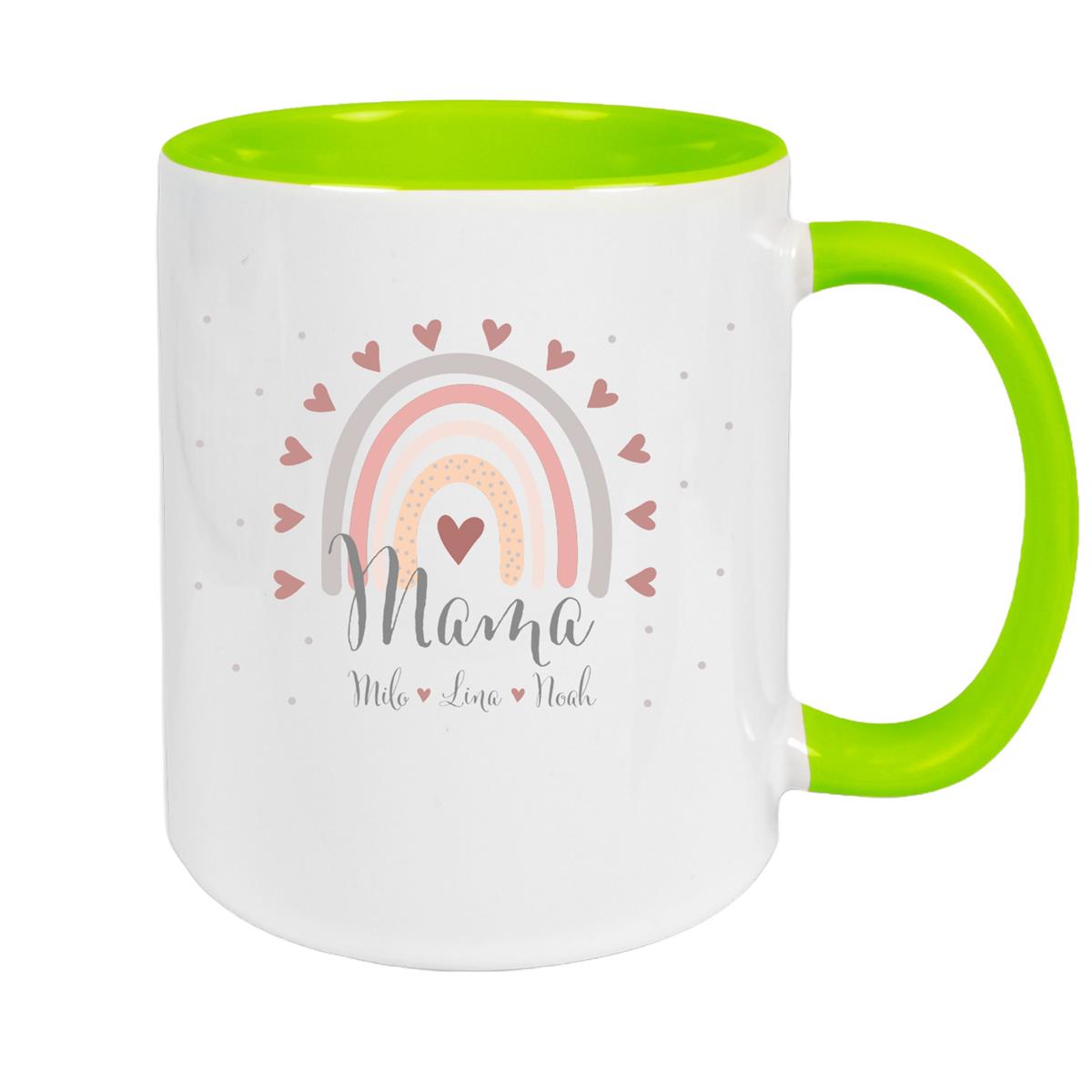 Tasse Muttertag 9 Wunschnamen Keramik Personalisiert versch. Farben