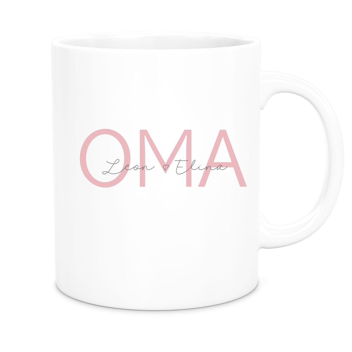 Tasse, Oma, Muttertag, Geburtstag 1 Wunschnamen Keramik Personalisiert versch. Farben