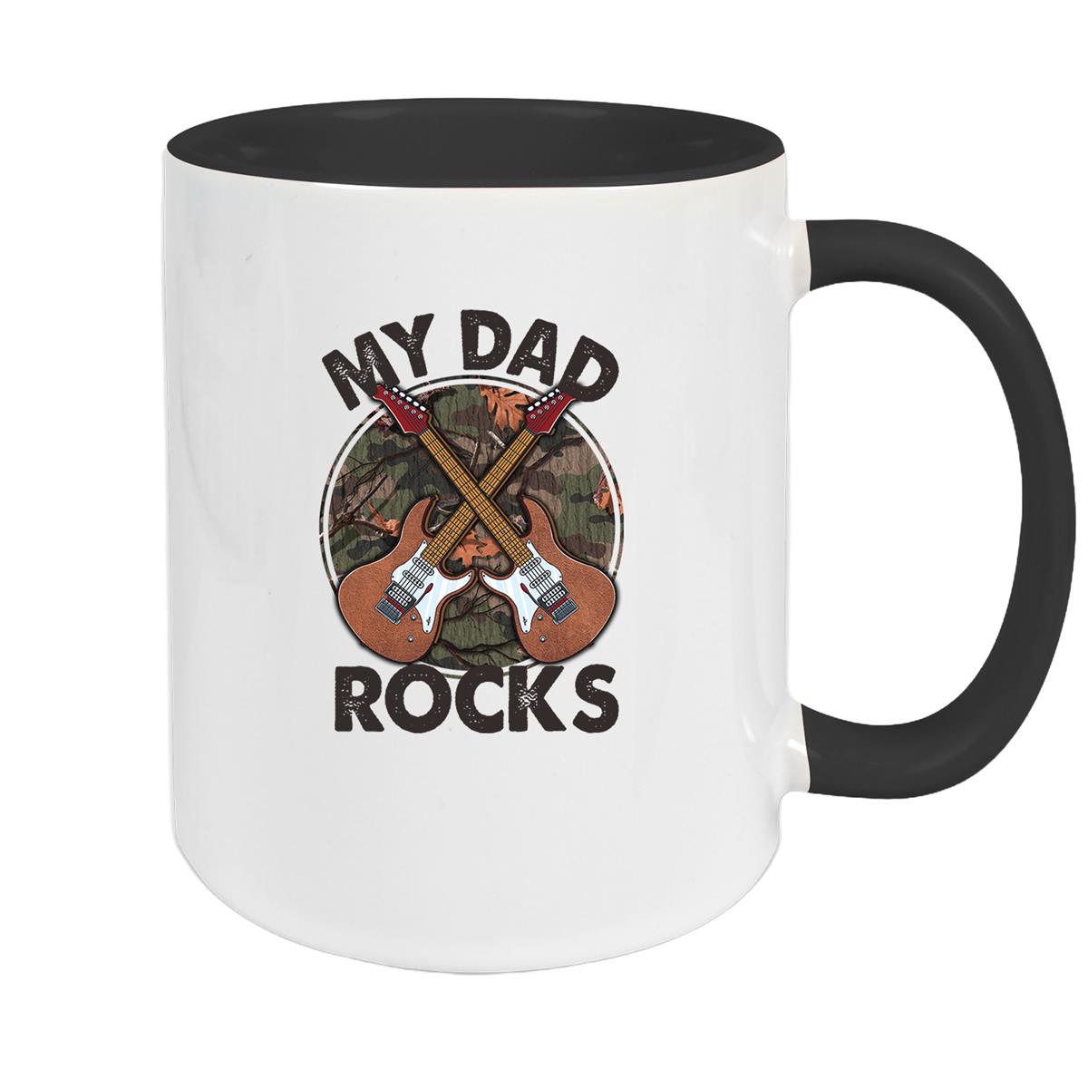 Tasse Vatertag 3 "MY DAD ROCKS" Keramik versch. Farben